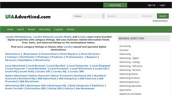 USAAdvertised.com - National to local business related information listings. 