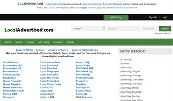 LocalAdvertised.com - A national to local business related information listings marketplace.